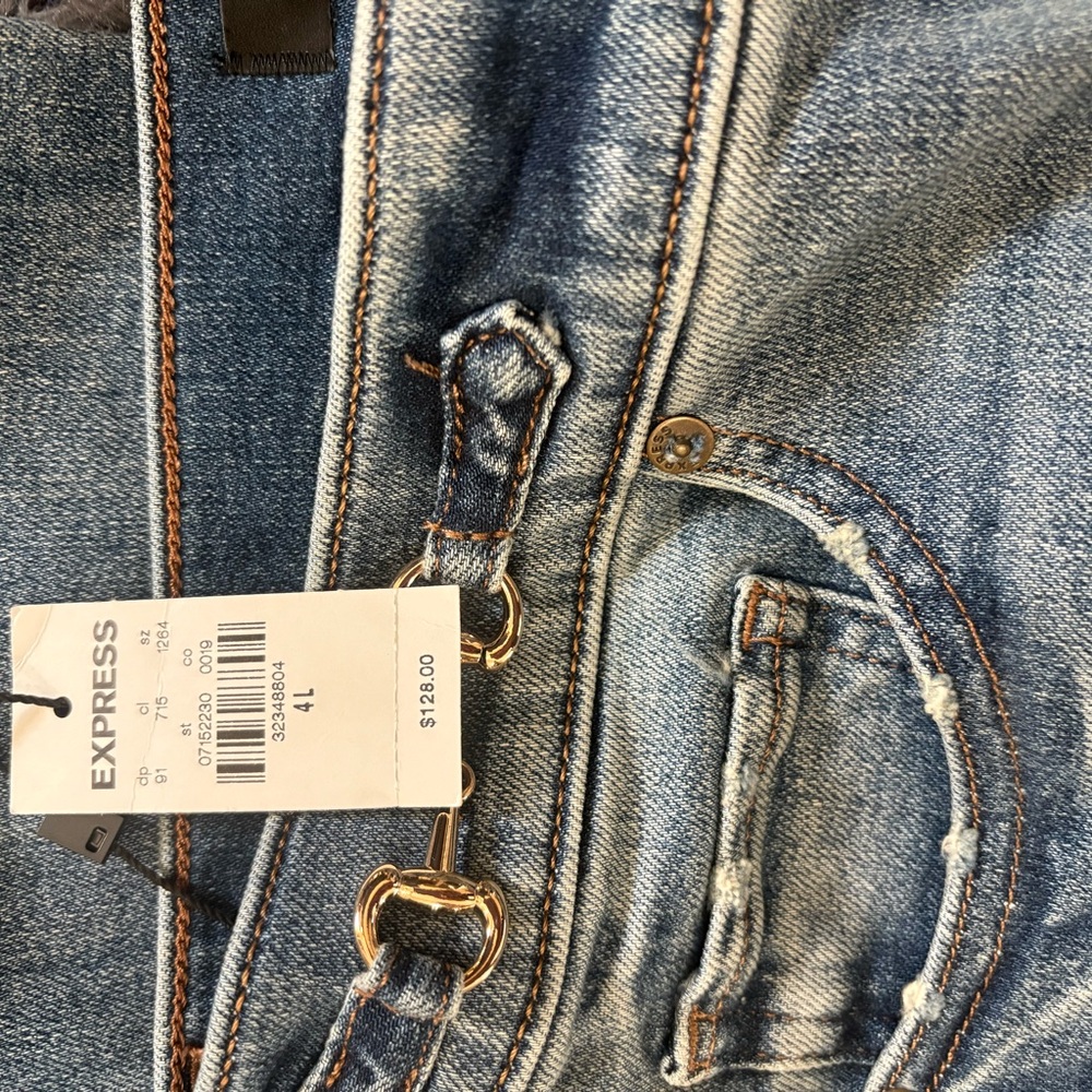 Express Women's Light Blue Denim Overalls